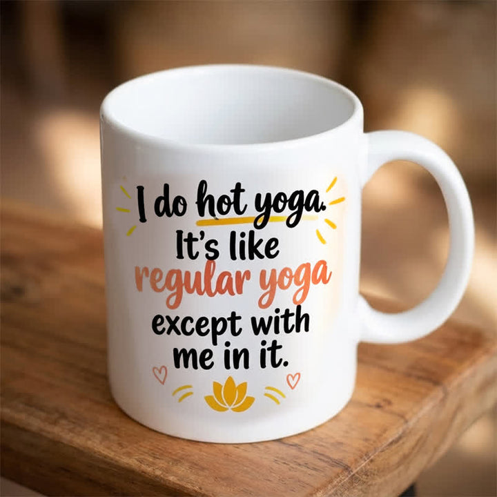 Olivenorma Hot Yoga Citazione Divertente Tazza in Ceramica Lotus - image 4