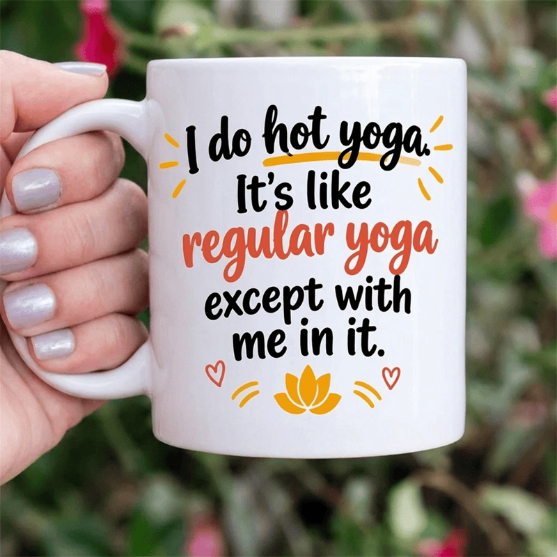 Olivenorma Hot Yoga Citazione Divertente Tazza in Ceramica Lotus - 450 ml / 15 oz - image 0