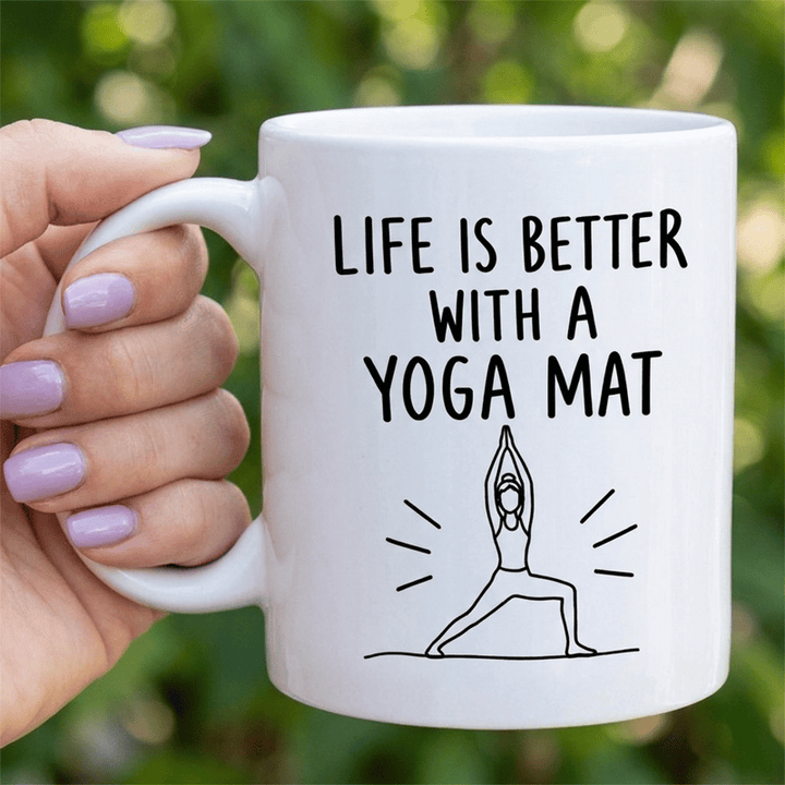 Olivenorma Yoga Line Art Benessere Vita consapevole Tazza in ceramica - 450 ml / 15 oz - image 0