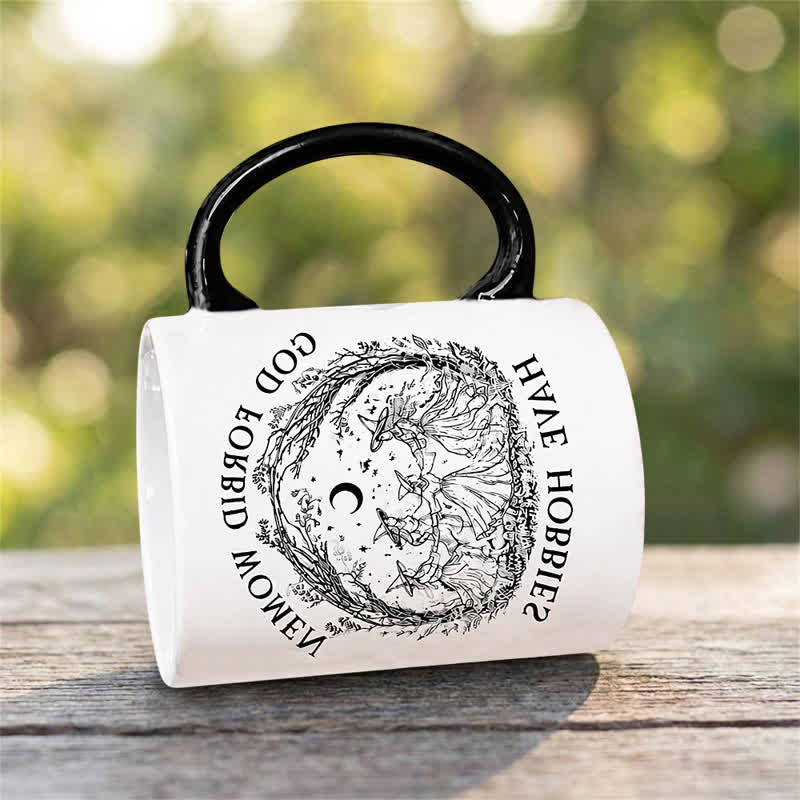 Tazza in ceramica con le streghe danzanti Olivenorma che celebrano la solidarietà e la libertà femminile - image 6