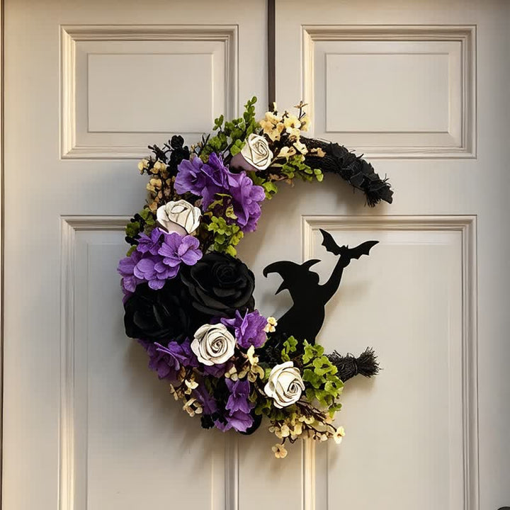 Decorazione per la porta con fiori di seta e paglia Olivenorma, simbolo di strega per Halloween. - image 6