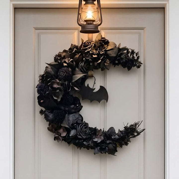Decorazione per porta con fiore di seta e paglia Olivenorma in plastica, simbolo gotico e misterioso. - image 2