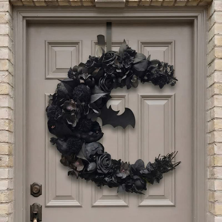 Decorazione per porta con fiore di seta e paglia Olivenorma in plastica, simbolo gotico e misterioso. - image 1