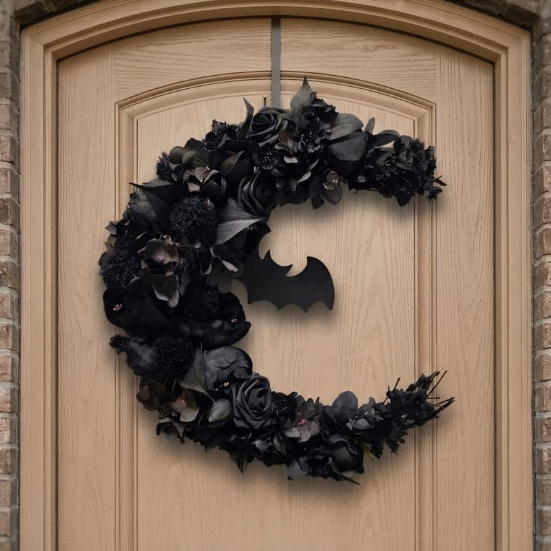 Decorazione per porta con fiore di seta e paglia Olivenorma in plastica, simbolo gotico e misterioso. - Senza luce LED - image 0