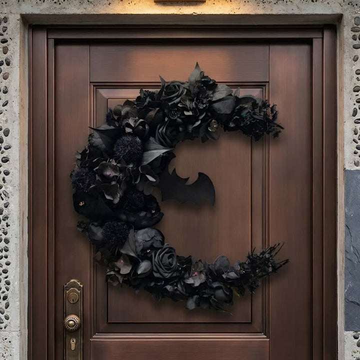 Decorazione per porta con fiore di seta e paglia Olivenorma in plastica, simbolo gotico e misterioso. - image 4