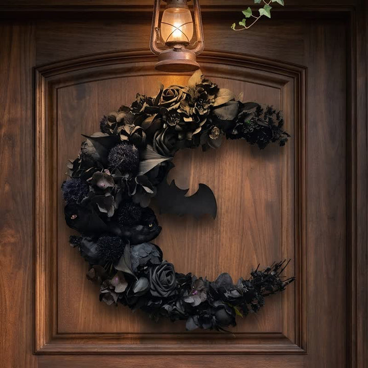 Decorazione per porta con fiore di seta e paglia Olivenorma in plastica, simbolo gotico e misterioso. - image 3