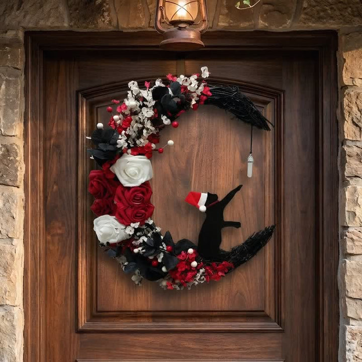 Olivenorma, paglia di schiuma plastica, flanella non tessuta, fiore di seta, simbolo gioioso e festivo, decorazione per porta - Senza luce LED - image 0