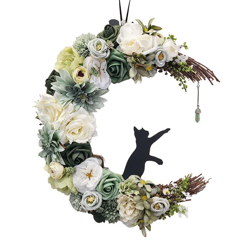 Decorazione per porta Olivenorma in paglia di schiuma plastica, flanella non tessuta e fiori di seta, simbolo di pace e guarigione - image 3