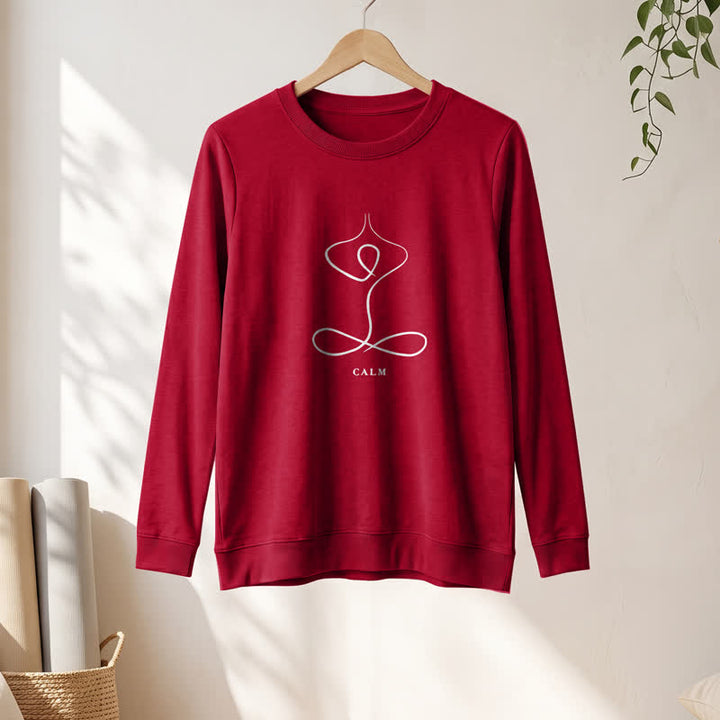 Camicia a maniche lunghe da donna Olivenorma in misto cotone con stampa artistica "Breath & Calm". - image 61