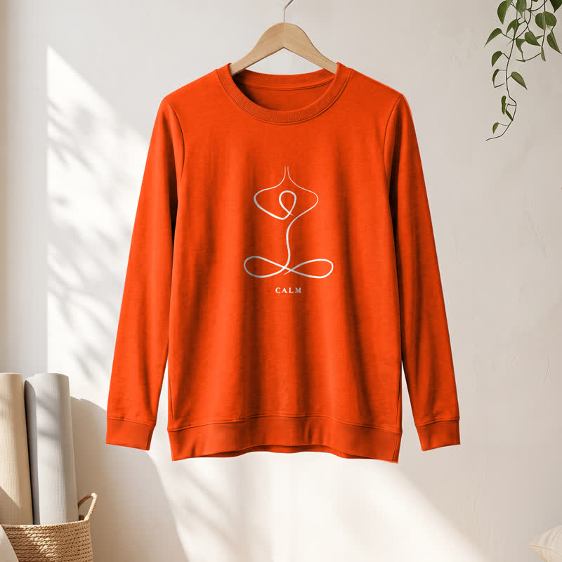 Camicia a maniche lunghe da donna Olivenorma in misto cotone con stampa artistica "Breath & Calm". - CALMA - Arancia - 2XL - image 54