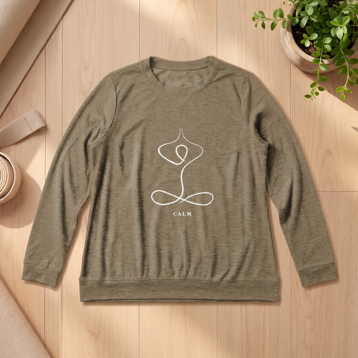 Camicia a maniche lunghe da donna Olivenorma in misto cotone con stampa artistica "Breath & Calm". - CALMA - Caffè - 2XL - image 48