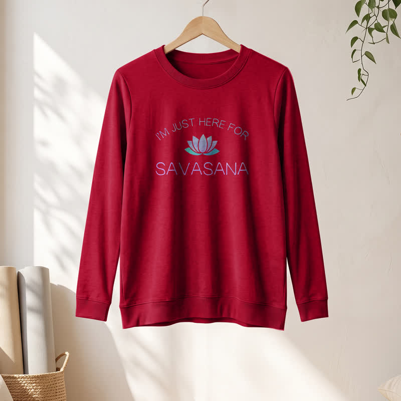 Camicia a maniche lunghe da donna Olivenorma in morbido cotone con stampa "I'm Just Here For Savasana" e loto. - image 31