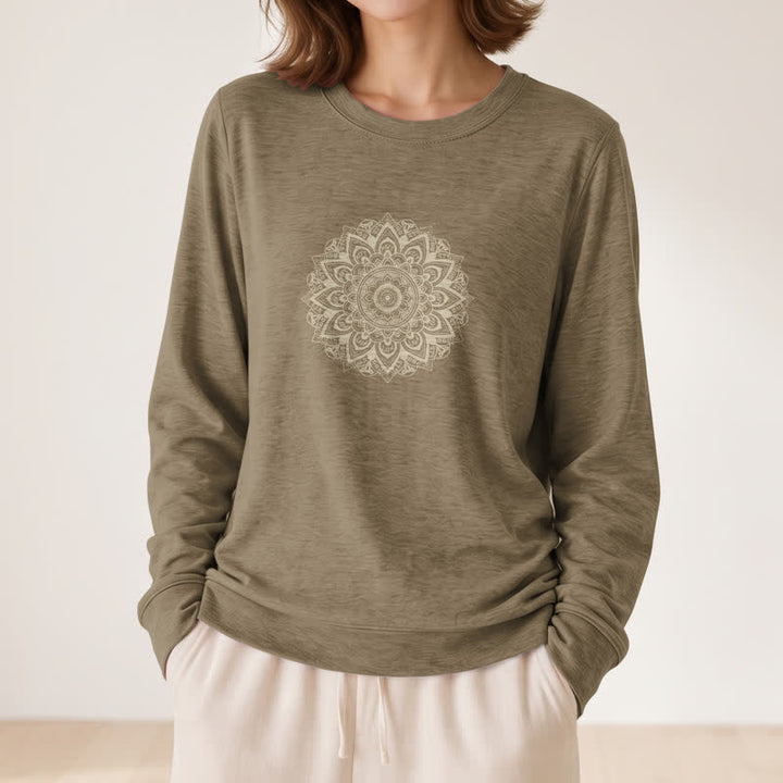 Camicia a maniche lunghe da donna Olivenorma in morbido misto cotone con stampa mandala - image 29