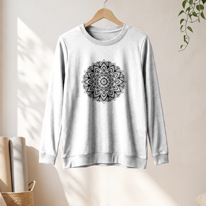 Camicia a maniche lunghe da donna Olivenorma in morbido misto cotone con stampa mandala - image 4