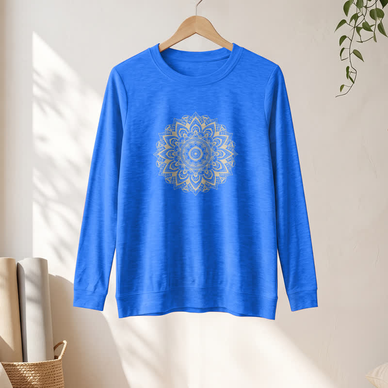 Camicia a maniche lunghe da donna Olivenorma in morbido misto cotone con stampa mandala - image 19