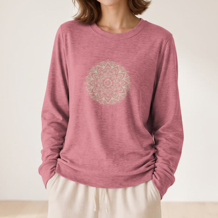 Camicia a maniche lunghe da donna Olivenorma in morbido misto cotone con stampa mandala - image 11