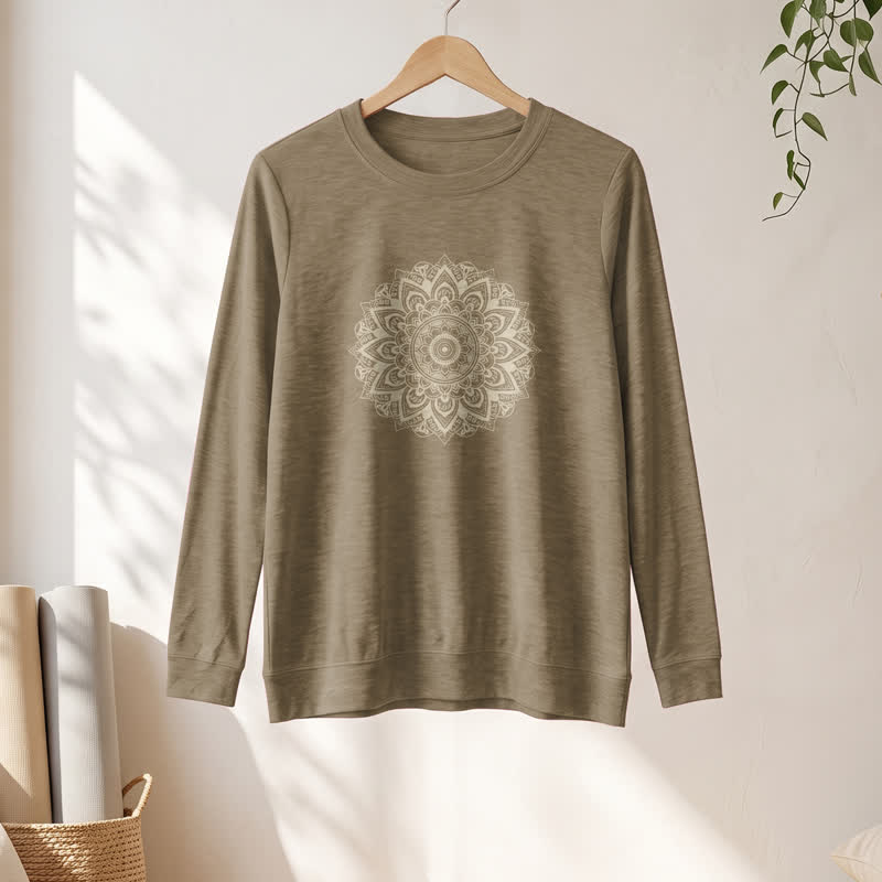 Camicia a maniche lunghe da donna Olivenorma in morbido misto cotone con stampa mandala - image 28
