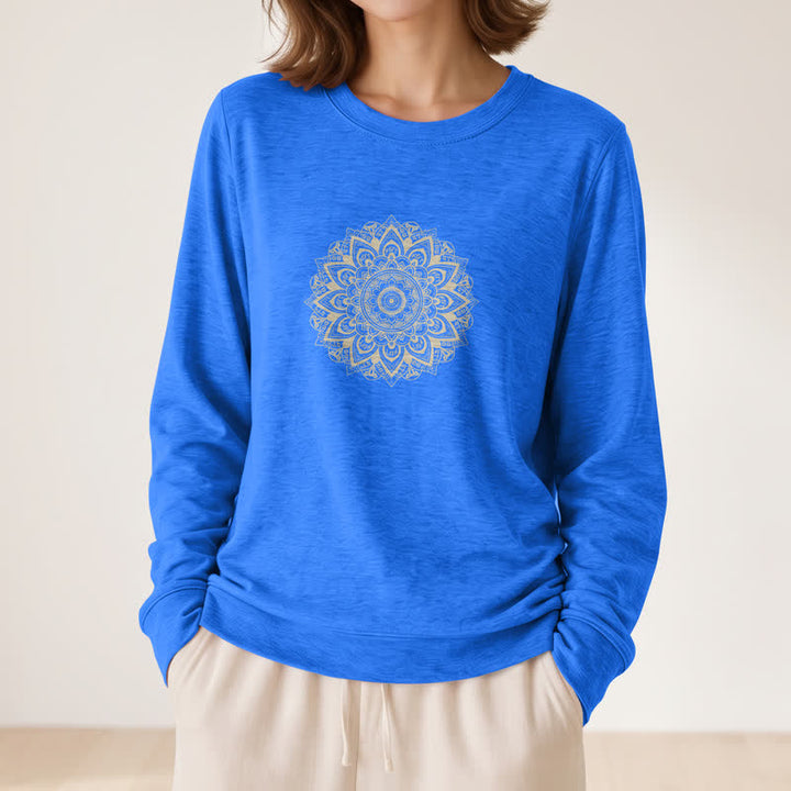 Camicia a maniche lunghe da donna Olivenorma in morbido misto cotone con stampa mandala - image 20