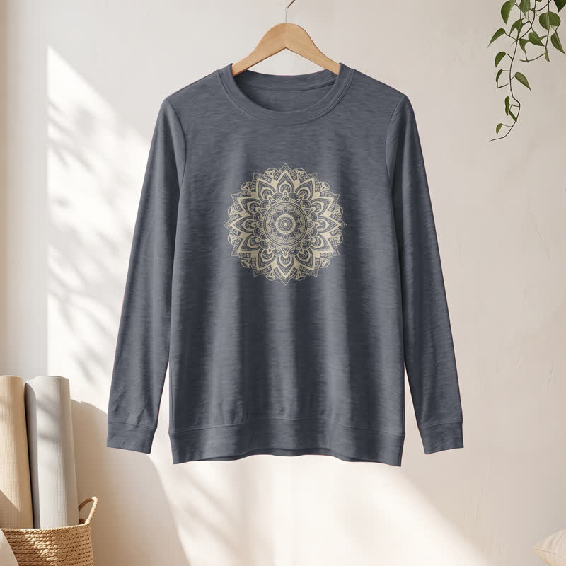 Camicia a maniche lunghe da donna Olivenorma in morbido misto cotone con stampa mandala - image 16