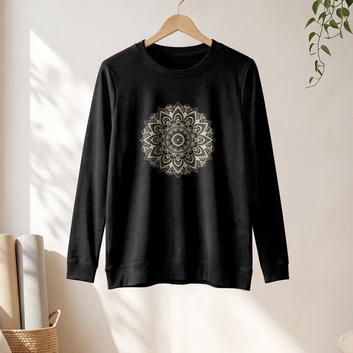 Camicia a maniche lunghe da donna Olivenorma in morbido misto cotone con stampa mandala - image 7