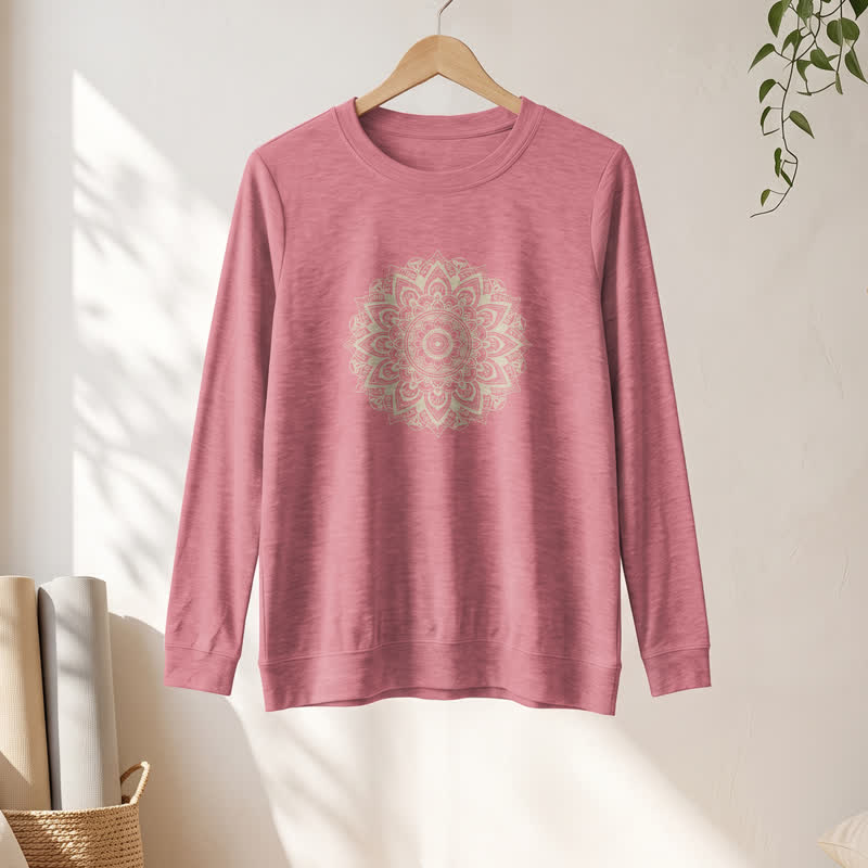 Camicia a maniche lunghe da donna Olivenorma in morbido misto cotone con stampa mandala - image 10