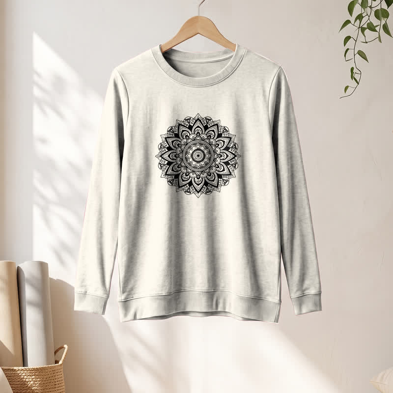 Camicia a maniche lunghe da donna Olivenorma in morbido misto cotone con stampa mandala - image 13