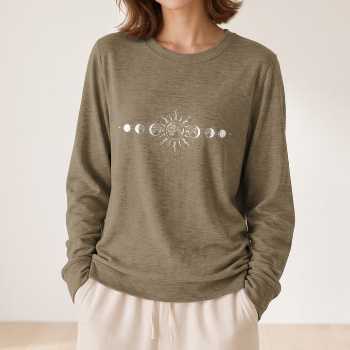 Camicia a maniche lunghe da donna Olivenorma in morbido misto cotone con stampa delle fasi lunari e del sole. - image 26