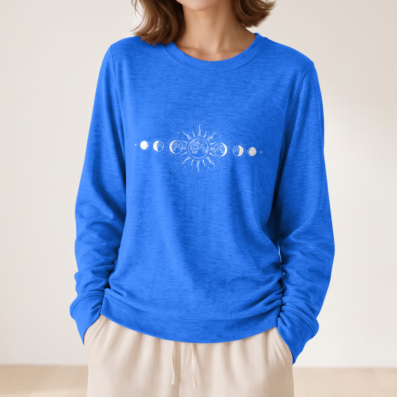 Camicia a maniche lunghe da donna Olivenorma in morbido misto cotone con stampa delle fasi lunari e del sole. - image 20