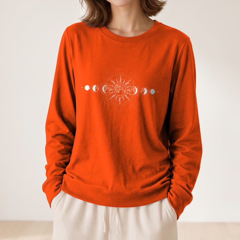 Camicia a maniche lunghe da donna Olivenorma in morbido misto cotone con stampa delle fasi lunari e del sole. - image 29