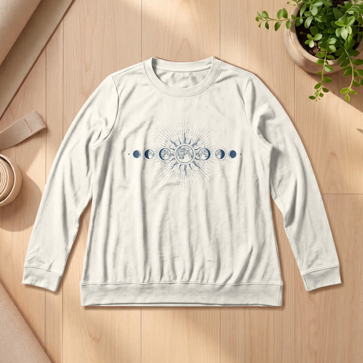 Camicia a maniche lunghe da donna Olivenorma in morbido misto cotone con stampa delle fasi lunari e del sole. - Colore sabbia - 2XL - image 12