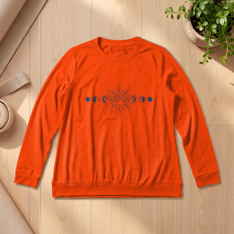 Camicia a maniche lunghe da donna Olivenorma in morbido misto cotone con stampa delle fasi lunari e del sole. - Arancia - 2XL - image 27