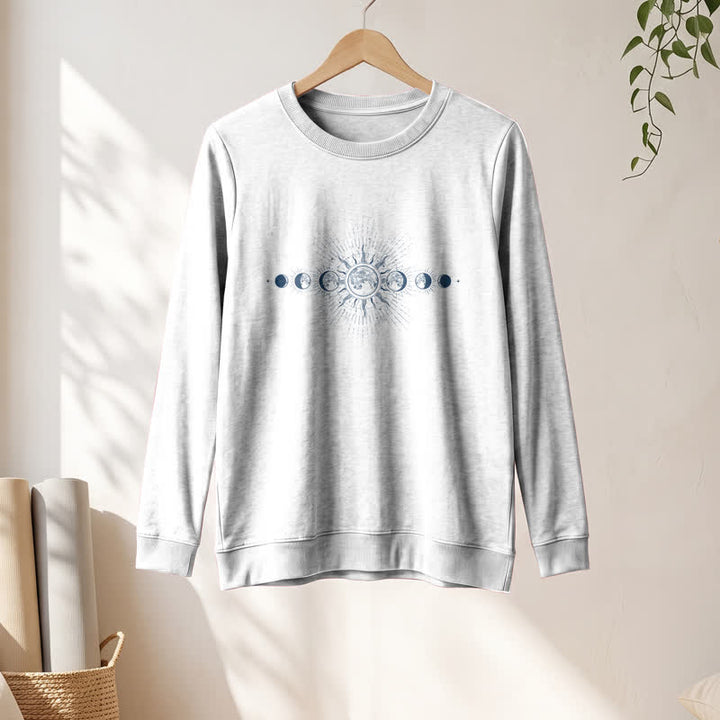 Camicia a maniche lunghe da donna Olivenorma in morbido misto cotone con stampa delle fasi lunari e del sole. - image 4