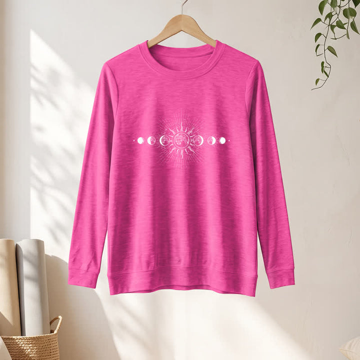 Camicia a maniche lunghe da donna Olivenorma in morbido misto cotone con stampa delle fasi lunari e del sole. - image 22