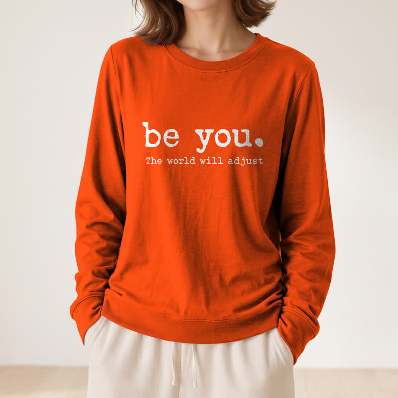 Camicia a maniche lunghe da donna Olivenorma in morbido cotone con stampa motivazionale "Be You". - image 29
