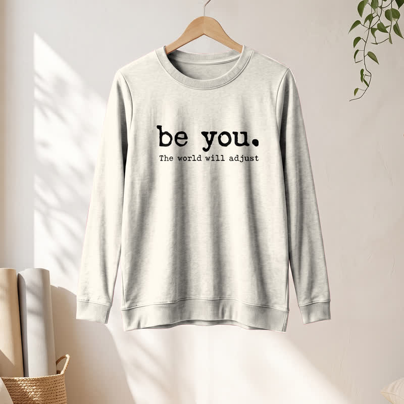 Camicia a maniche lunghe da donna Olivenorma in morbido cotone con stampa motivazionale "Be You". - image 13