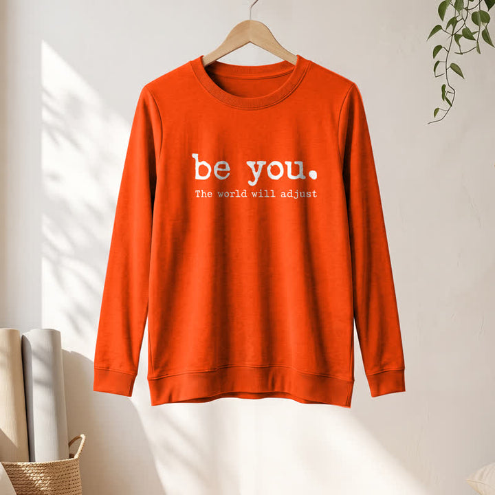 Camicia a maniche lunghe da donna Olivenorma in morbido cotone con stampa motivazionale "Be You". - image 28