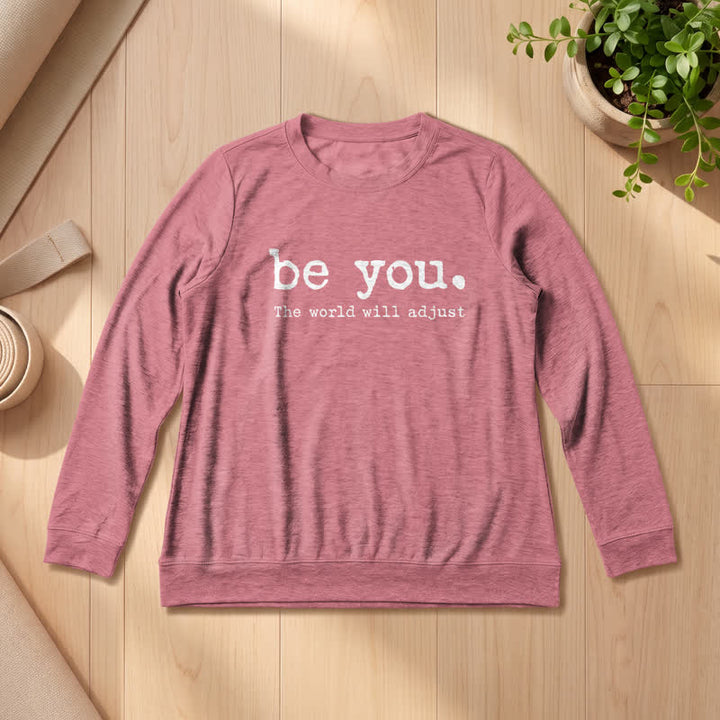 Camicia a maniche lunghe da donna Olivenorma in morbido cotone con stampa motivazionale "Be You". - Oro rosa - 2XL - image 9