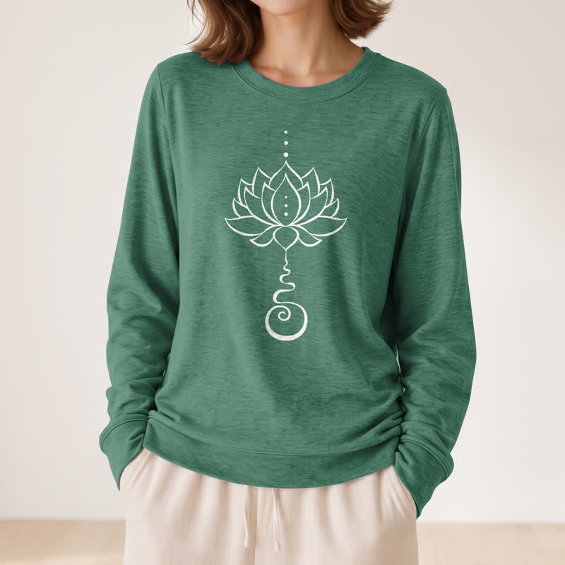 Camicia a maniche lunghe da donna Olivenorma in morbido cotone con stampa Unalome Lotus - image 23