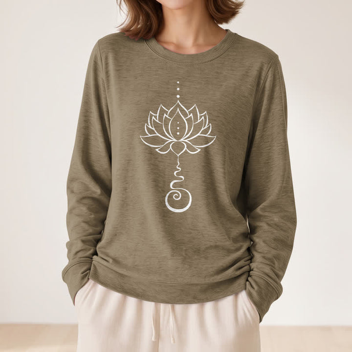 Camicia a maniche lunghe da donna Olivenorma in morbido cotone con stampa Unalome Lotus - image 26