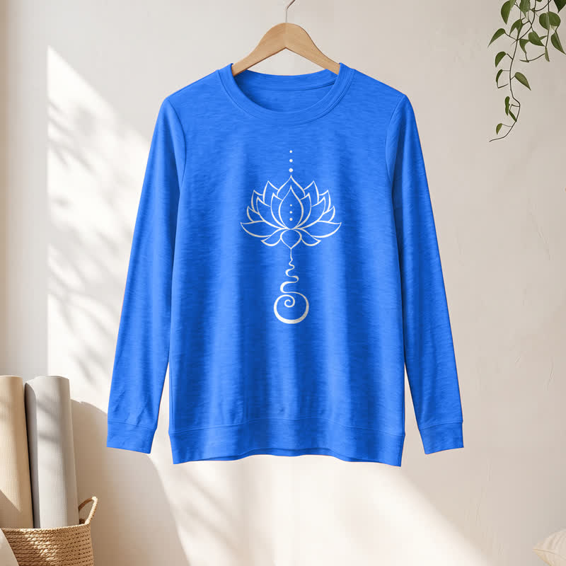 Camicia a maniche lunghe da donna Olivenorma in morbido cotone con stampa Unalome Lotus - image 16