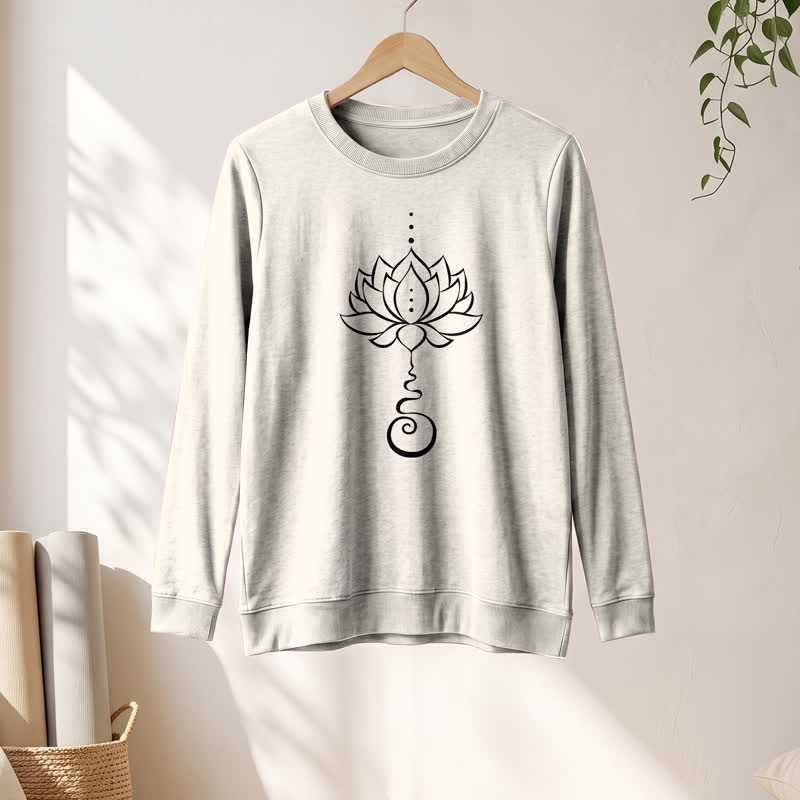 Camicia a maniche lunghe da donna Olivenorma in morbido cotone con stampa Unalome Lotus - image 10