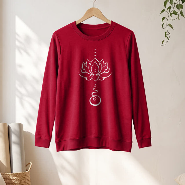 Camicia a maniche lunghe da donna Olivenorma in morbido cotone con stampa Unalome Lotus - image 31