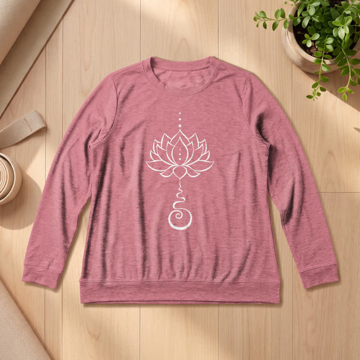 Camicia a maniche lunghe da donna Olivenorma in morbido cotone con stampa Unalome Lotus - Oro rosa - 2XL - image 6
