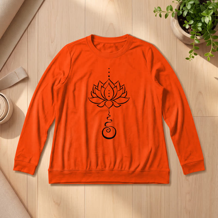 Camicia a maniche lunghe da donna Olivenorma in morbido cotone con stampa Unalome Lotus - Arancia - 2XL - image 27
