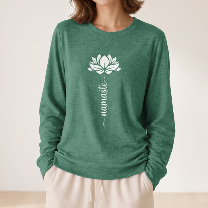Camicia a maniche lunghe da donna Olivenorma in morbido cotone con stampa Namaste Lotus. - image 23