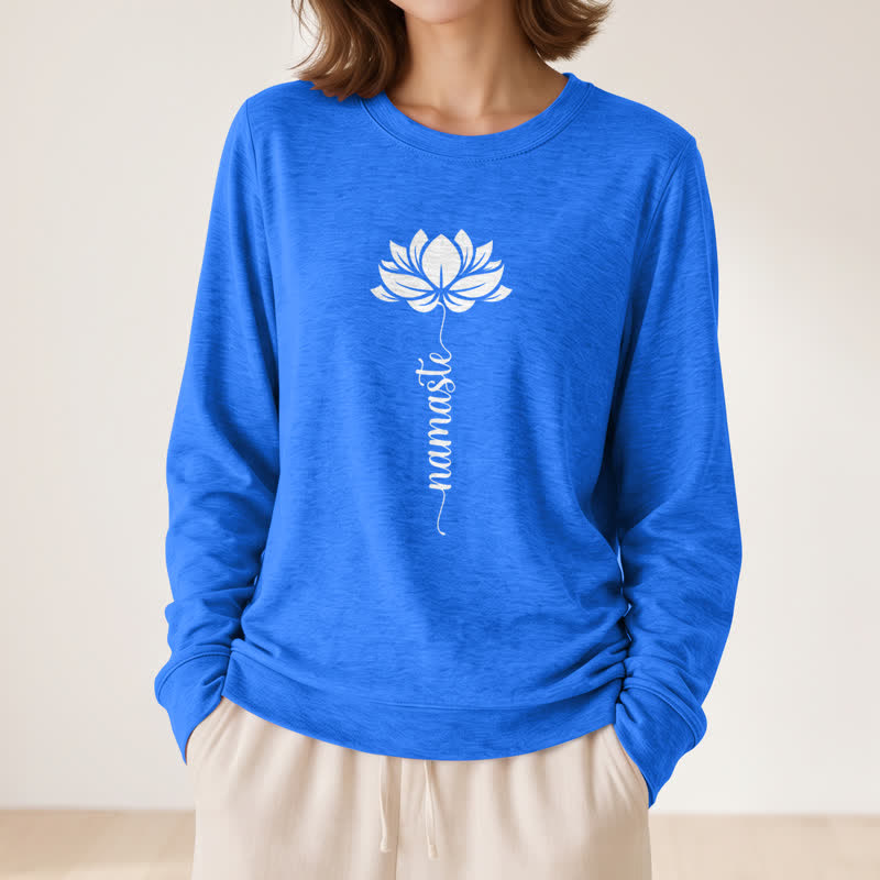 Camicia a maniche lunghe da donna Olivenorma in morbido cotone con stampa Namaste Lotus. - image 17
