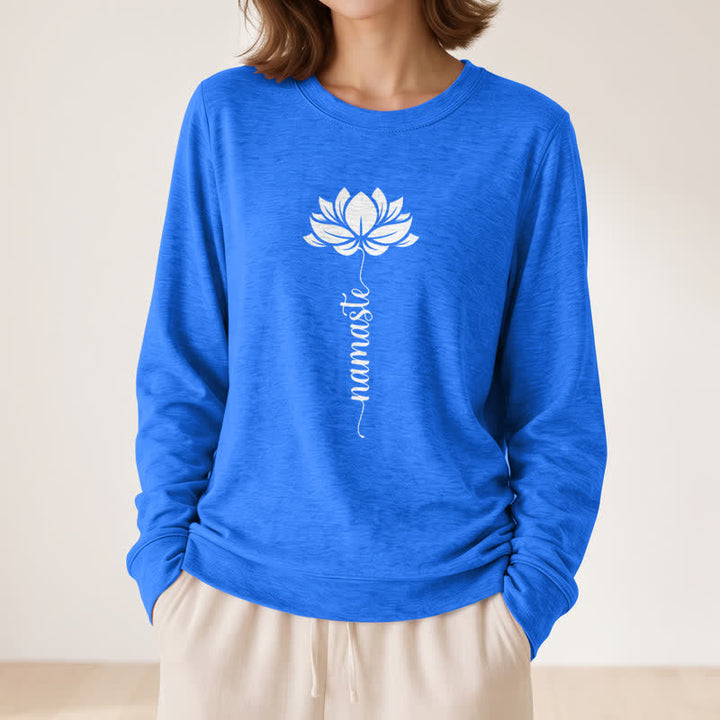 Camicia a maniche lunghe da donna Olivenorma in morbido cotone con stampa Namaste Lotus. - image 17