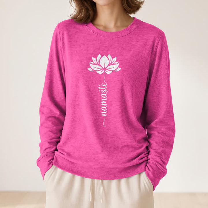 Camicia a maniche lunghe da donna Olivenorma in morbido cotone con stampa Namaste Lotus. - image 20