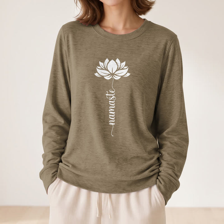Camicia a maniche lunghe da donna Olivenorma in morbido cotone con stampa Namaste Lotus. - image 26