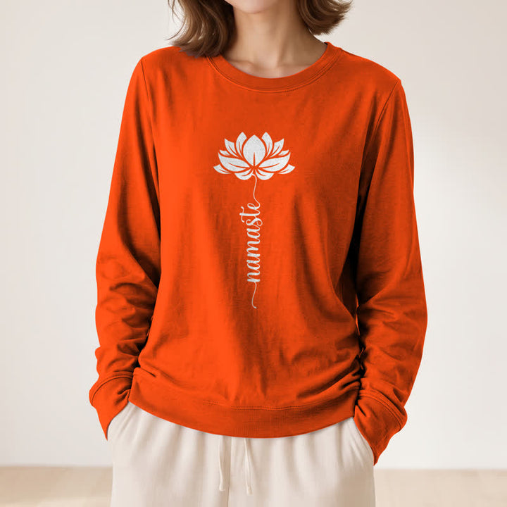 Camicia a maniche lunghe da donna Olivenorma in morbido cotone con stampa Namaste Lotus. - image 29